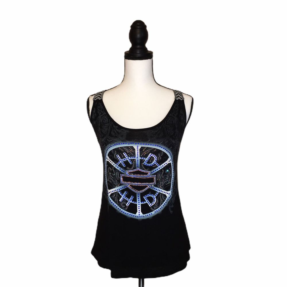 Harley Davidson Tank w/ Rhinestone Embellishments